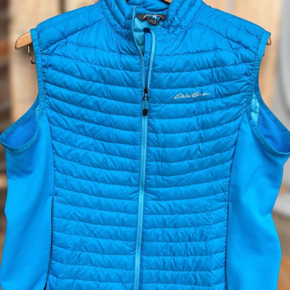 Eddie Bauer Goose Down Storm Down 800 Blue Vest Women's size XL - Picture 3 of 10